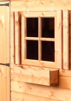 Optional Extra Window Box for Loft 8 x 6 Feet Single Door with Four Windows Playhouse