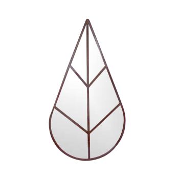 Leaf Outdoor Mirror - Glass - L1.5 x W50 x H90 cm - Natural Rust