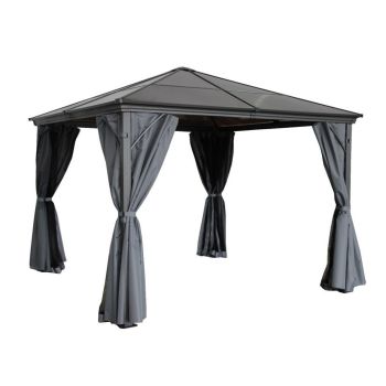 Lugano Polycarbonate Gazebo - H265 x W300 x L300 cm - Grey