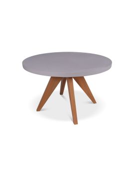 Luna 120 cm Round Concrete Table - L120 x W120 x H75 cm - Warm Grey