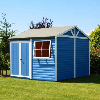 Shiplap Mammoth Loglap 12' x 12' Shed Double Door with One Opening Window