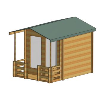 Maulden 19 mm Log Cabin 8 x 8 Feet + Verandah