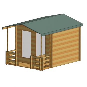 Maulden 19 mm Log Cabin 9 x 9 Feet + Verandah