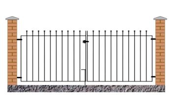 Manor Flat Top Double Driveway Gate - Solid Steel - Fits Gap of 2134 mm x 915 mm High - Electro Galvanised/Black Powder Coated