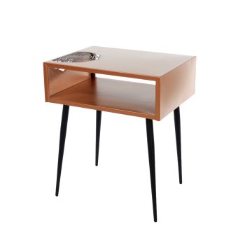 Galaxy Bedside Table - Metal - L35.8 x W46 x H55.6 cm - Copper/Black - Partially Assembled