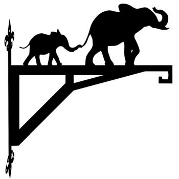 Elephant And Baby Walking Modern Contemporary Hanging Bracket