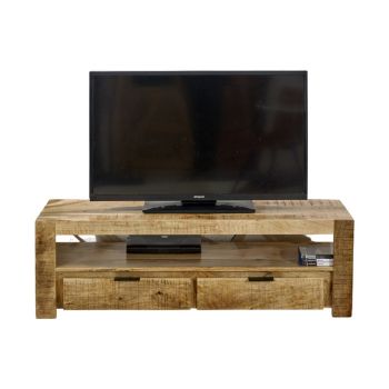 Surrey TV Stand with 2 Drawers - Solid Mango Wood - L40 x W130 x H40 cm
