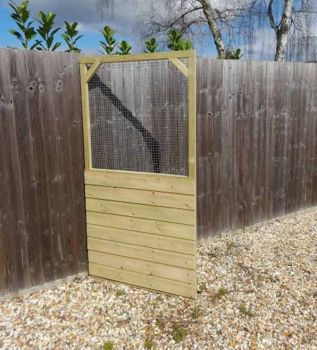 PACK OF 5 - Pressure treated timber framed Aviary Door panel - Half Timber clad and Half Wire with 6' x 3' - with Heavy duty galvanised wire mesh 3/4" X 3/4" - 16 gauge 