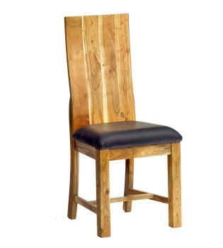 Dining Chair Matching Metropolis Industrial (Set of 2) - Metal/Acacia Solid Wood - L50 x W46 x H105 cm