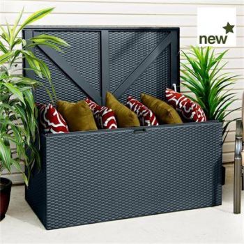 Metal Deck Box (Anthracite) - Cushion Box - Garden Storage - L x69 W x132 Hx66.5 cm