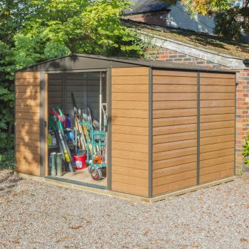 10x8 Woodvale Metal Apex Shed with Floor Including Assembly L x242 W x313 Hx209 cm