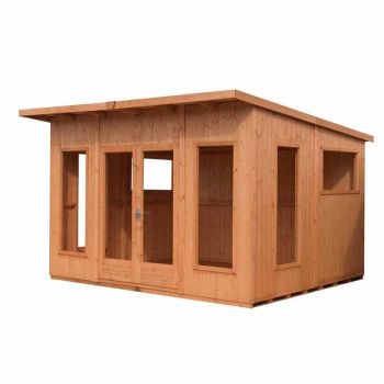 Miami 12 x 10 Feet Double Door with Four Fixed and Two Opening Windows Summerhouse