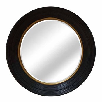 Round Convex Mirror - Glass - L64.5 x W10.6 x H64.5 cm - Black