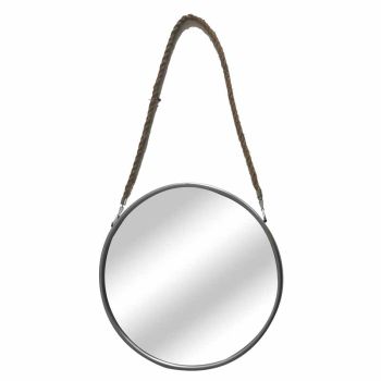 Mirror with Hanging Strap - Glass - L47 x W4 x H47 cm - Silver