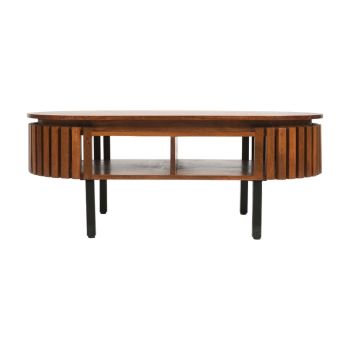 Slatted Rectangular Coffee Table - Mango Wood - L55 x W110 x H42 cm