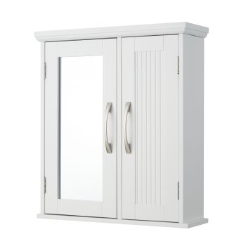  Newport Removable Wooden Medicine Cabinet - White - 15 x 52 x 52 cm