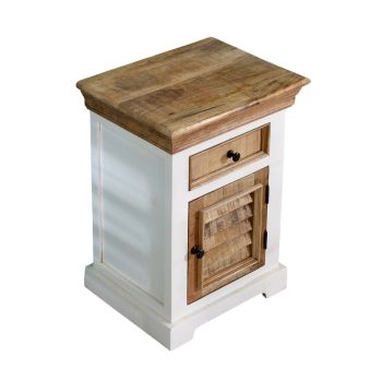 Alfie Bedside Cabinet 1 Darwer + Door - Mango Wood - L35 x W45 x H60 cm