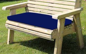 Waterproof Seat Pads - Double Navy Cushion - Outdoor Cushion for Garden Furniture