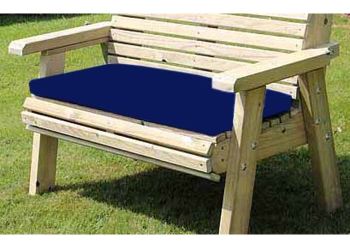 Waterproof Seat Pads - Double Navy Cushion - Outdoor Cushion for Garden Furniture