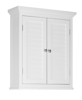  Glancy Two Shutter Doors Removable Wooden Wall Cabinet - White - 51 x 61 x 61 cm