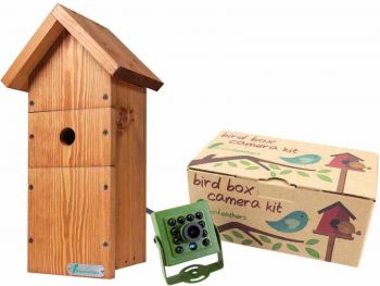 Green Feathers DIY Deluxe Bird Box Kit with 1080p HD Wired Camera