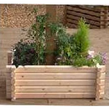 Buildround Rectangular Planter - Timber - L91.4 x W68.5 x H33 cm