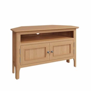 Corner TV Cabinet - Plywood/Pine/MDF - L90 x W40 x H55 cm - Light Oak 