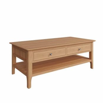 Large Coffee Table - Plywood/Pine/MDF - L120 x W60 x H45 cm - Light Oak 