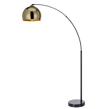  Arquer Arc Floor Lamp With Gold Shade And Black Marble Base - Gold / Black - 110 x 170 x 170 cm