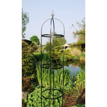 6Ft Traditional Tower - Garden Obelisk, Plant Support - Solid Steel - L37 x W35.6 x H182.9 cm