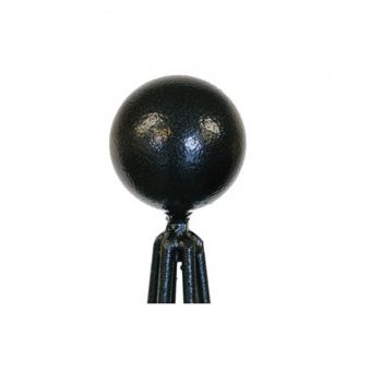 Large Ball Top - Decorative Top for Garden Plant Support - Solid Steel - Black