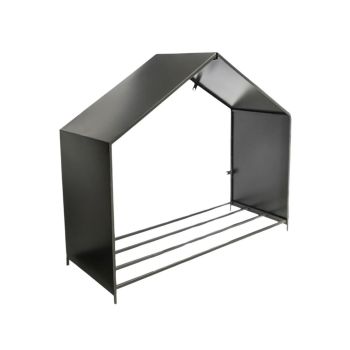 Outdoor House Log Storage - L38 x W100 x H88 cm - Zinc