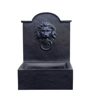 Outdoor Luxury Lion Water Feature - Polyresin - L49 x W55 x H78 cm - Granite