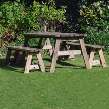 Oakham Rounded Bench set 6ft - Rustic Brown