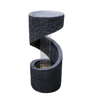 Outdoor Spiral Water Feature - Polyresin - L35 x W35 x H82 cm - Granite