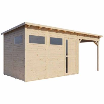 Pentus 3 House with Extension - Timber - L265.5 x W584 x H232 cm - Natural