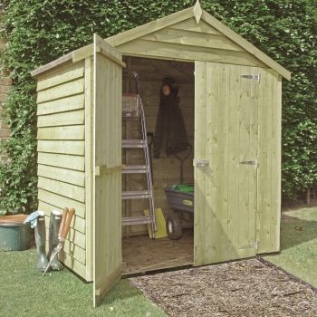 Pressure Treated Overlap Garden Shed Approx 4 x 6 Feet