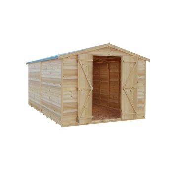 Overlap 12 x 8 Dip Treated Apex Shed Double Door No windows