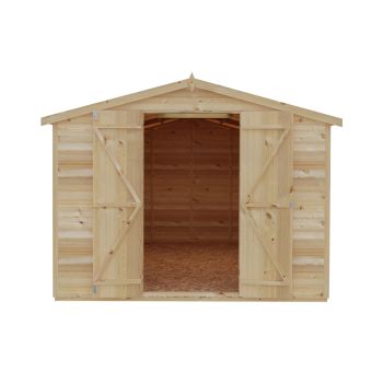 12 x 8 Feet Overlap Dip Treated Apex Shed Double Door No windows