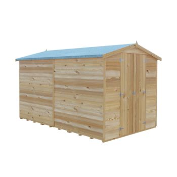 Overlap 10 x 6 Dip Treated Apex Shed Double Door No windows