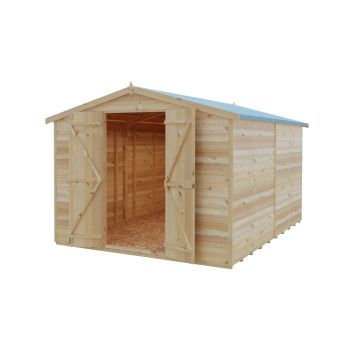 Overlap 10 x 8 Dip Treated Apex Shed Double Door No windows