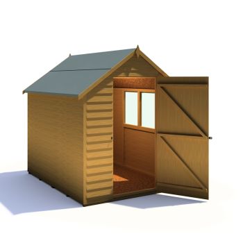 7 x 5 Feet Overlap Dip Treated Value Range Apex Shed Single Door with Windows