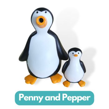 Collectible Fountain Head - Pepper the Penguin - W7 x H10 cm - Black/White/Orange