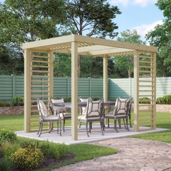 Panel Pergola - Wood - L360 x W360 cm - Light Green