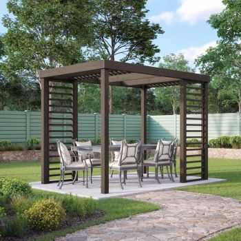Panel Pergola - Wood - L360 x W360 cm - Rustic Brown