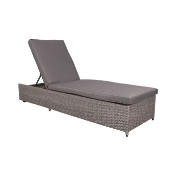 Paris Sun Lounger with Multi Position Backrest - Aluminium/Rattan Weave - L208 x W65 x H30 cm
