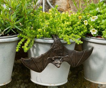 Antique Bronze Coloured Bat Pot Buddy Pot Hanger