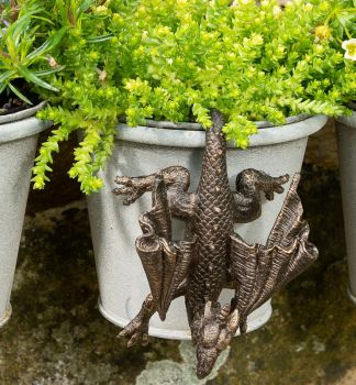 Antique Bronze Coloured Dragon Pot Buddy Plant Pot Hanger