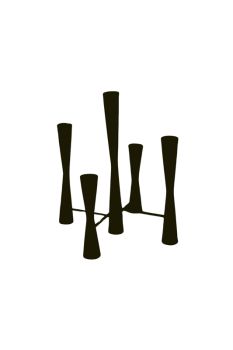 Parker 5 Piece Candle Centerpiece - Mild Steel - L27 x W27 x H42 cm - Black