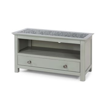 Perth 1 Drawer TV Unit - Softwood/MDF/Stone - 90 x 30 x 50 cm - Grey/Dark Stone